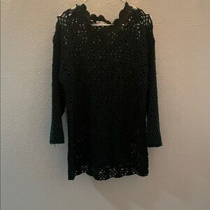 Green Crochet Long Sleeve Sweater